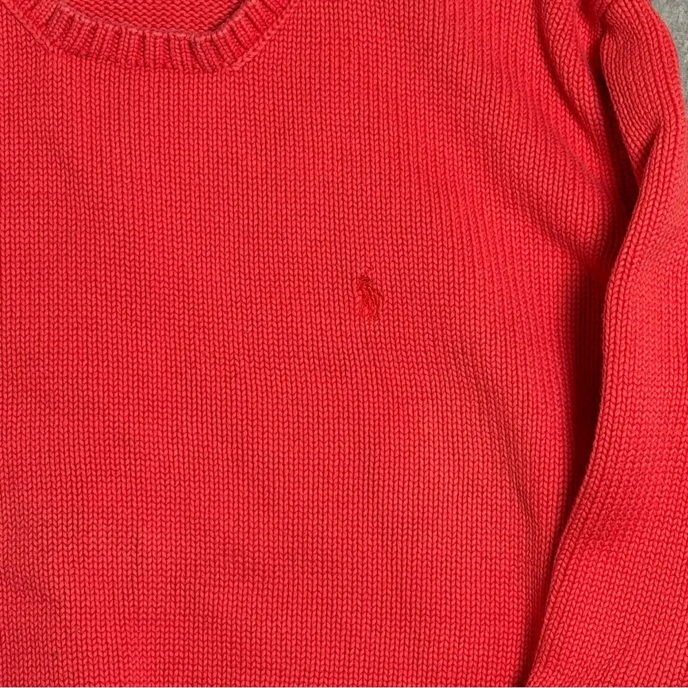 Vintage Polo Sport Ralph Lauren Sweater Red Women's Large L  Crewneck Pony Logo - Picture 4 of 7